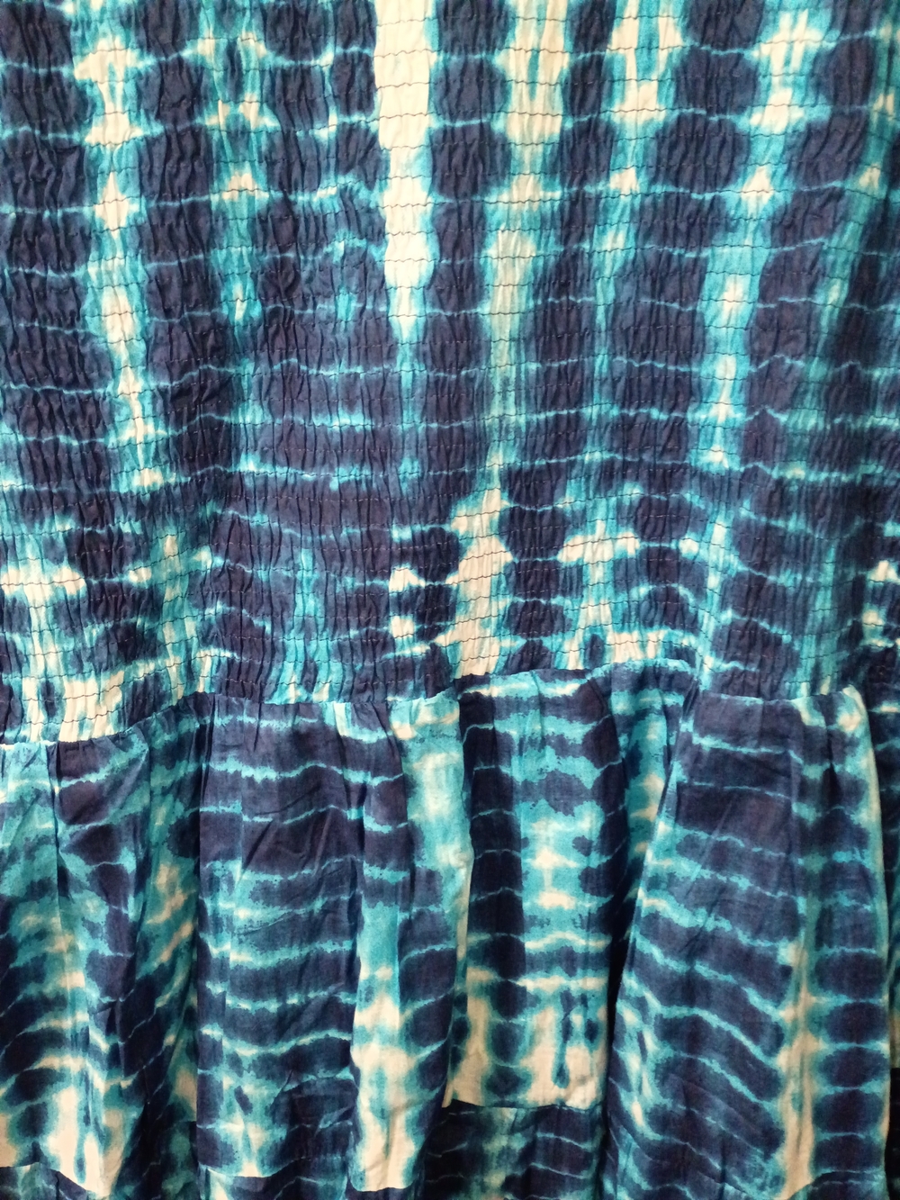 Salon Studio Blue Tie-Dye Smocked Sleeveless Dress Size 3X NWOT P2P 26 In - Picture 2 of 5